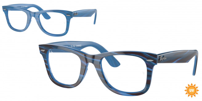 Ray-ban Wayfarer Ease RX4340V 8384 Photo Striped Blue
