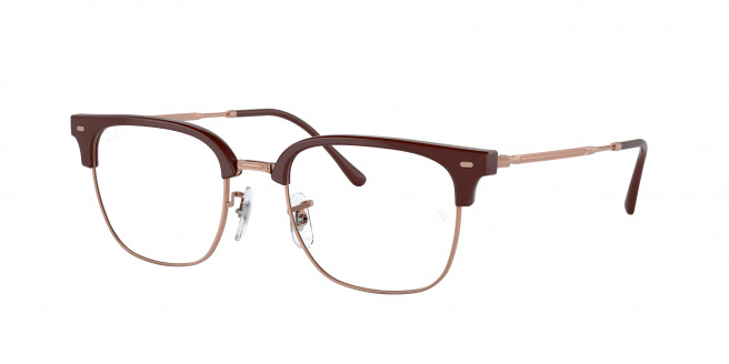 Ray-ban New Clubmaster RX7216 8209 Bordeaux On Rose Gold