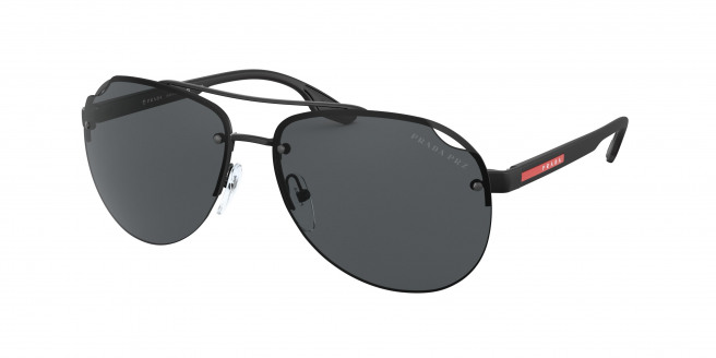 Prada Linea Rossa  PS 52VS 1BO5Z1 Matte Black Polarized (polar grey)