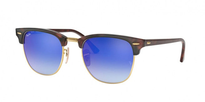 Ray-ban Clubmaster RB3016 990/7Q Red Havana (blue flash gradient)