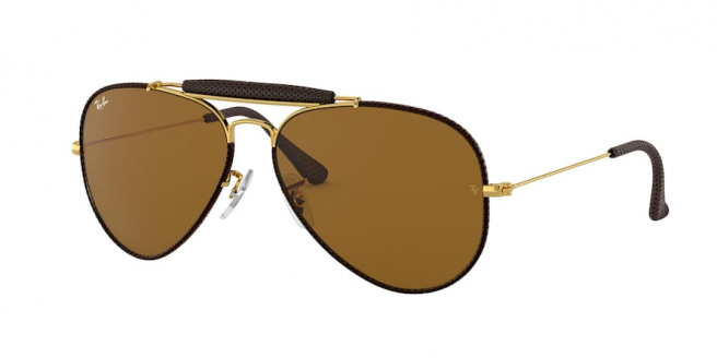 ray ban aviator leather sunglasses