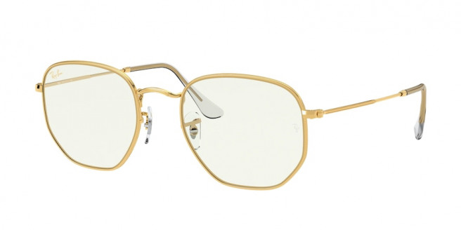 ray ban clear and gold
