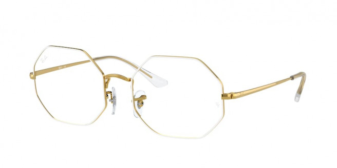 Ray-ban Octagon RX1972V 3104 White On Legend Gold