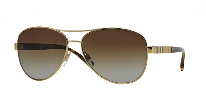 Burberry  BE3080 1145T5 Light Gold Polarized (Polar Brown Gradient)