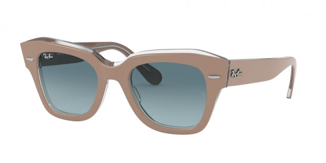 Ray-ban State Street RB2186 12973M Beige On Transparent (Blue Gradient)