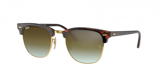 Ray-ban Clubmaster RB3016 990/9J Red Havana (Green Gradient Flash)