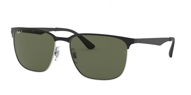 Ray-ban  RB3569 90049A Black On Silver Polarized (Green)