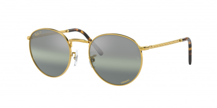 Ray-ban New Round RB3637 9196G4 Gold Polarized (Polar Clear Gradient Dark Green)