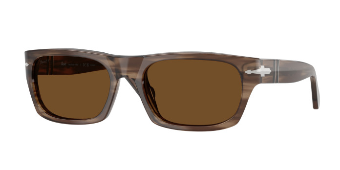 Persol PO3398S 120857 Striped Brown Polarized (Brown Polarized)