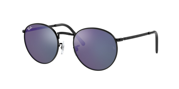 Ray-ban New Round RB3637 002/G1 Black (Green Mirror Blue)