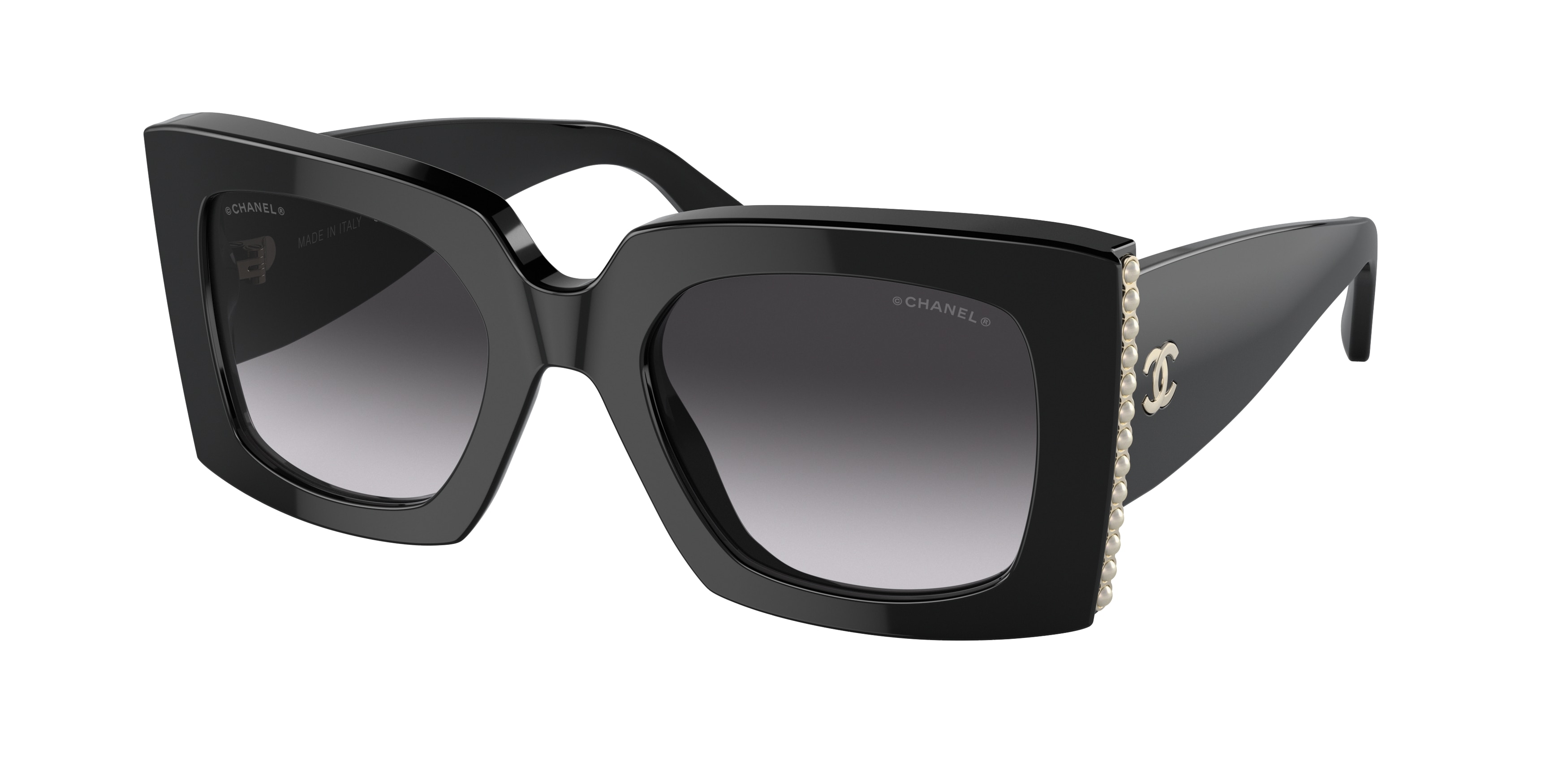 Chanel Rectangle Sunglasses - Acetate and Metal, Black - Polarized - UV Protected - Women's Sunglasses - 9124 C622/S6