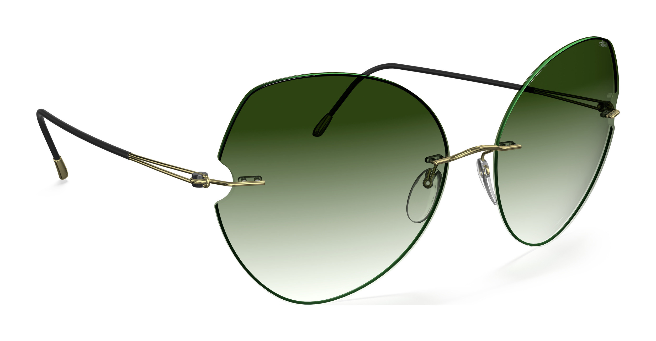 silhouette_fisher_island_8182_rimless_shades_classic_green_gradient