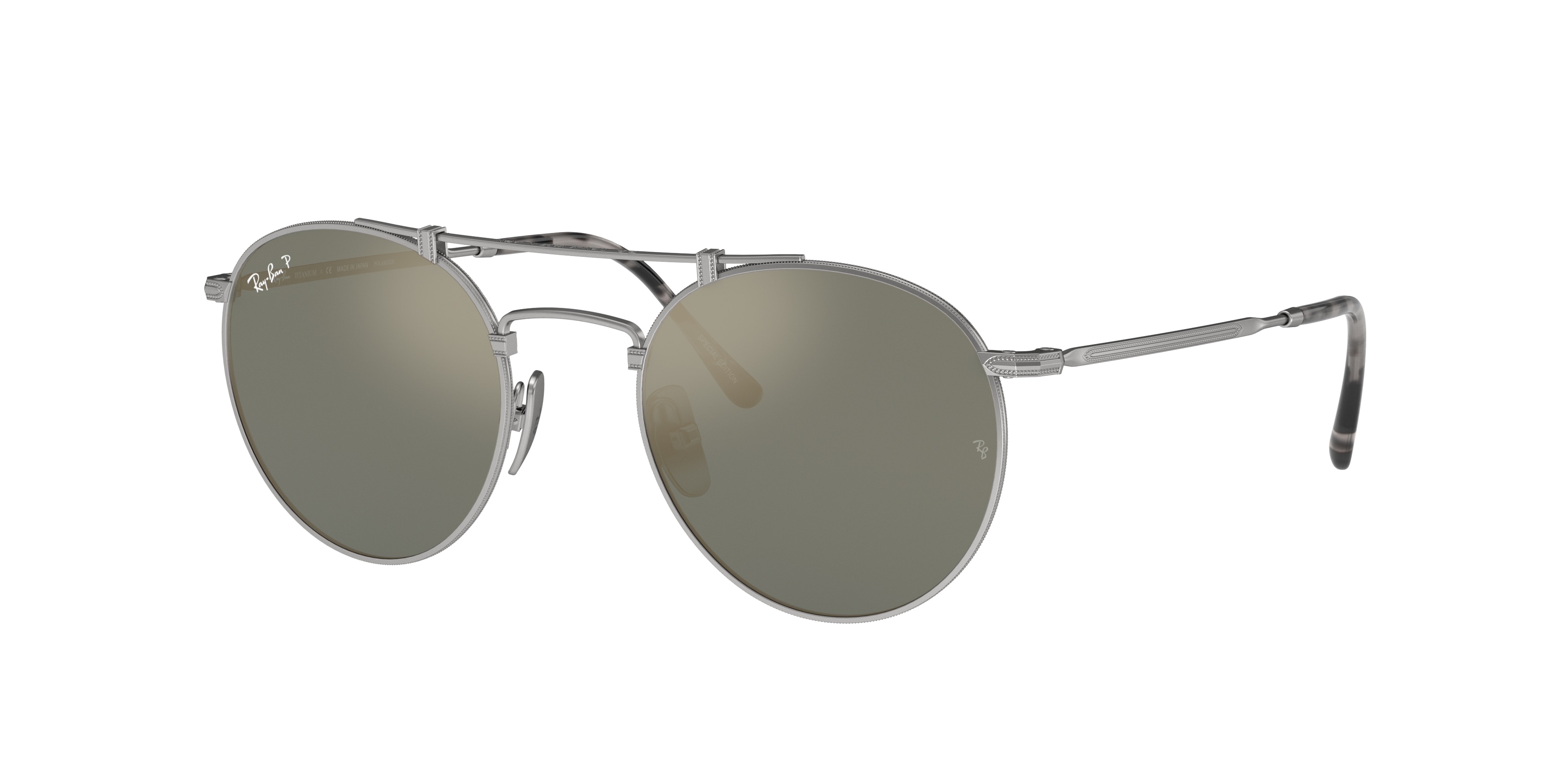 Ray-ban Titanium RB8147M Silver Polarized (Crystal Blue Polarized)  Sunglasses for Men, Women