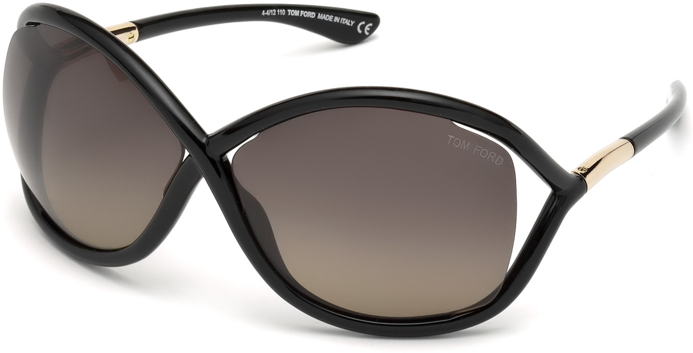 Tom Ford Ft0009 Whitney Shiny Black Polarized Grey Lenses 01D