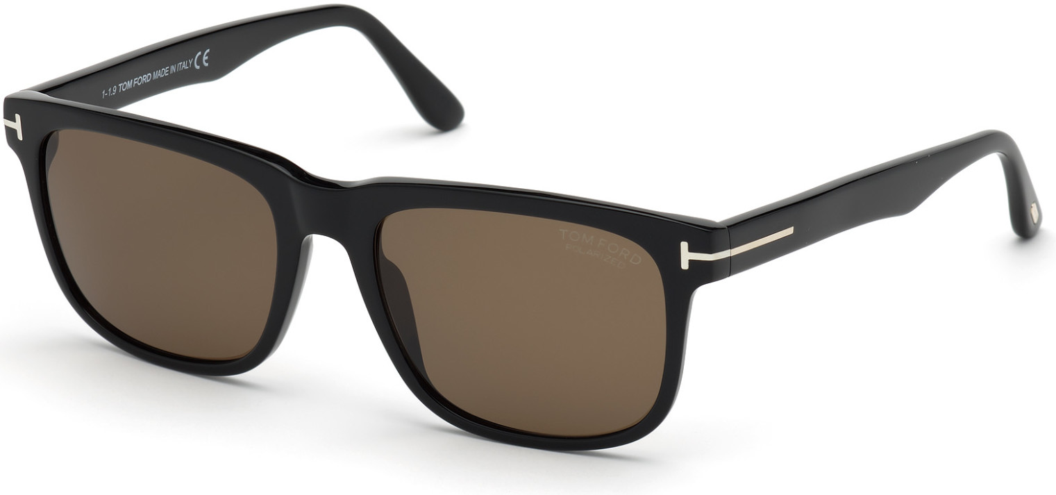 Tom Ford Ft0775 Stephenson Shiny Black Brown Polarized Lenses 01H
