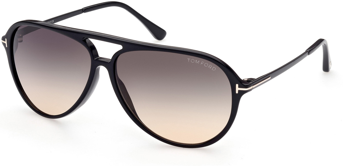 Tom Ford Ft0909 Samson Shiny Black Gradient Grey to yellow