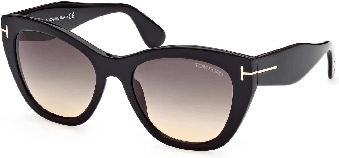 Tom Ford Ft0940 Cara Shiny Black Gradient Smoke to yellow Lenses
