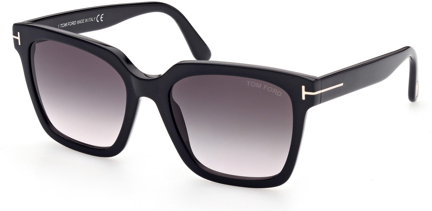 Tom Ford Ft0952 Selby Shiny Black Gradient Smoke to pink Lenses