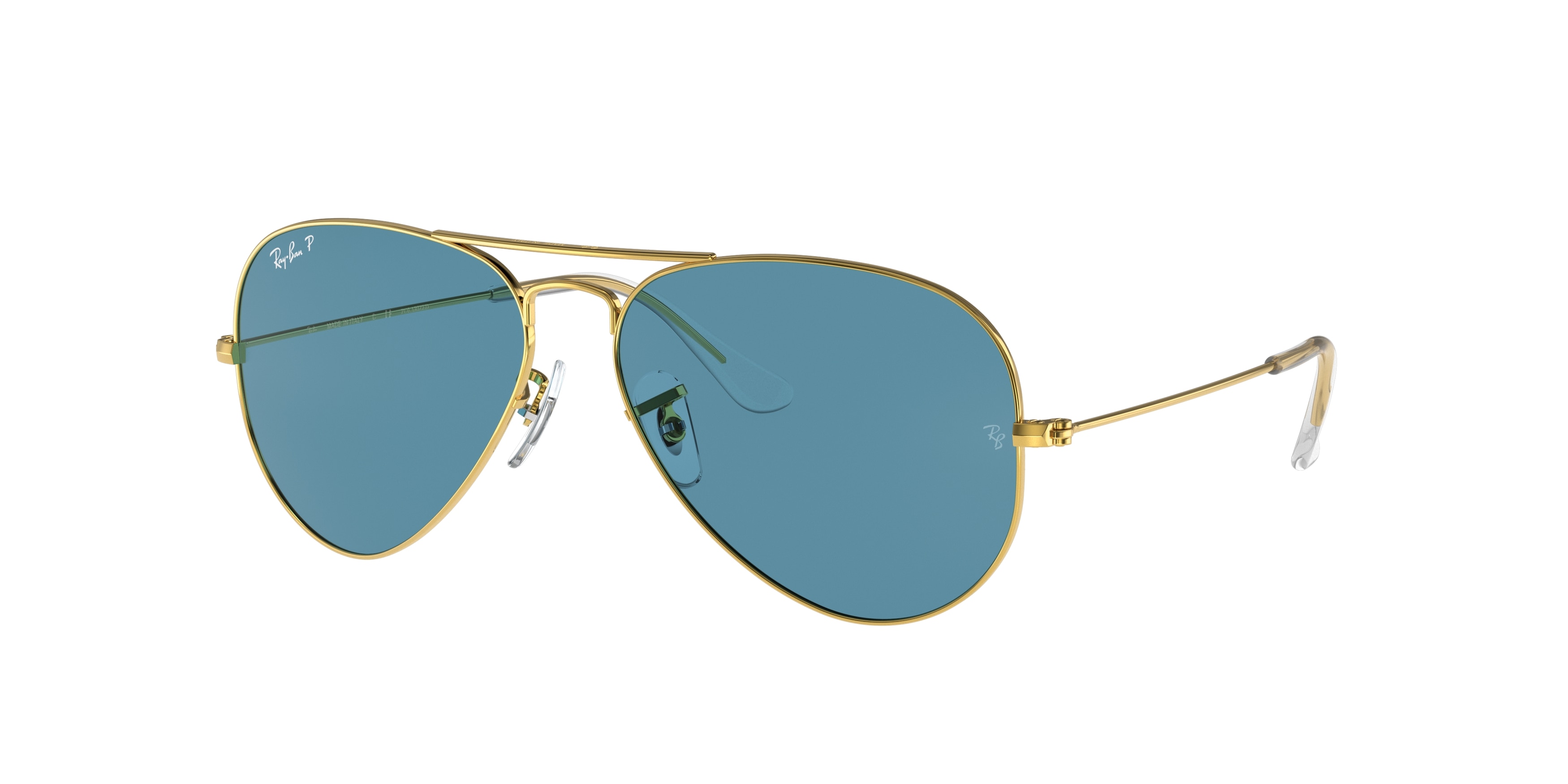 Ray-ban Aviator Large Metal RB3025 9196S2 Gold Polarized (Blue)