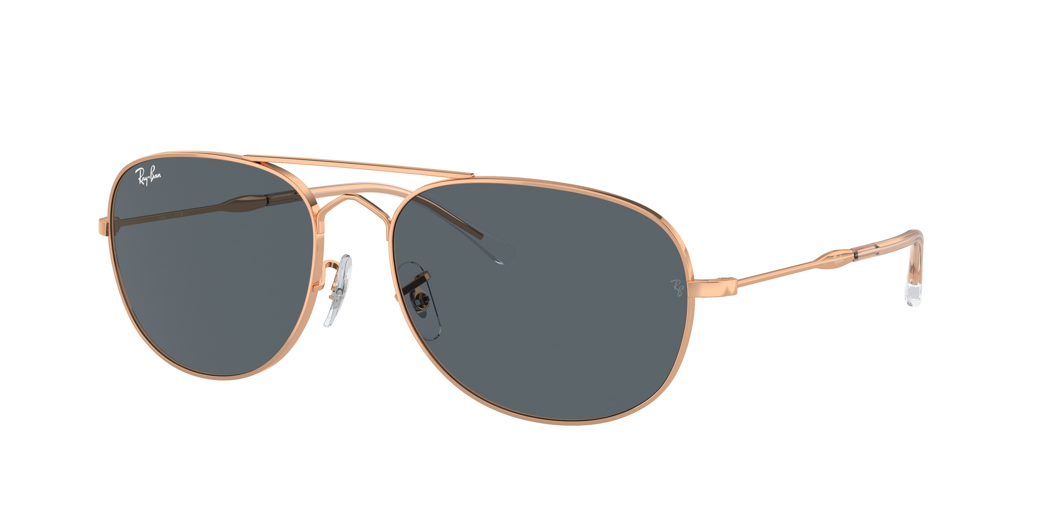 Rose gold aviator sunglasses ray ban discount