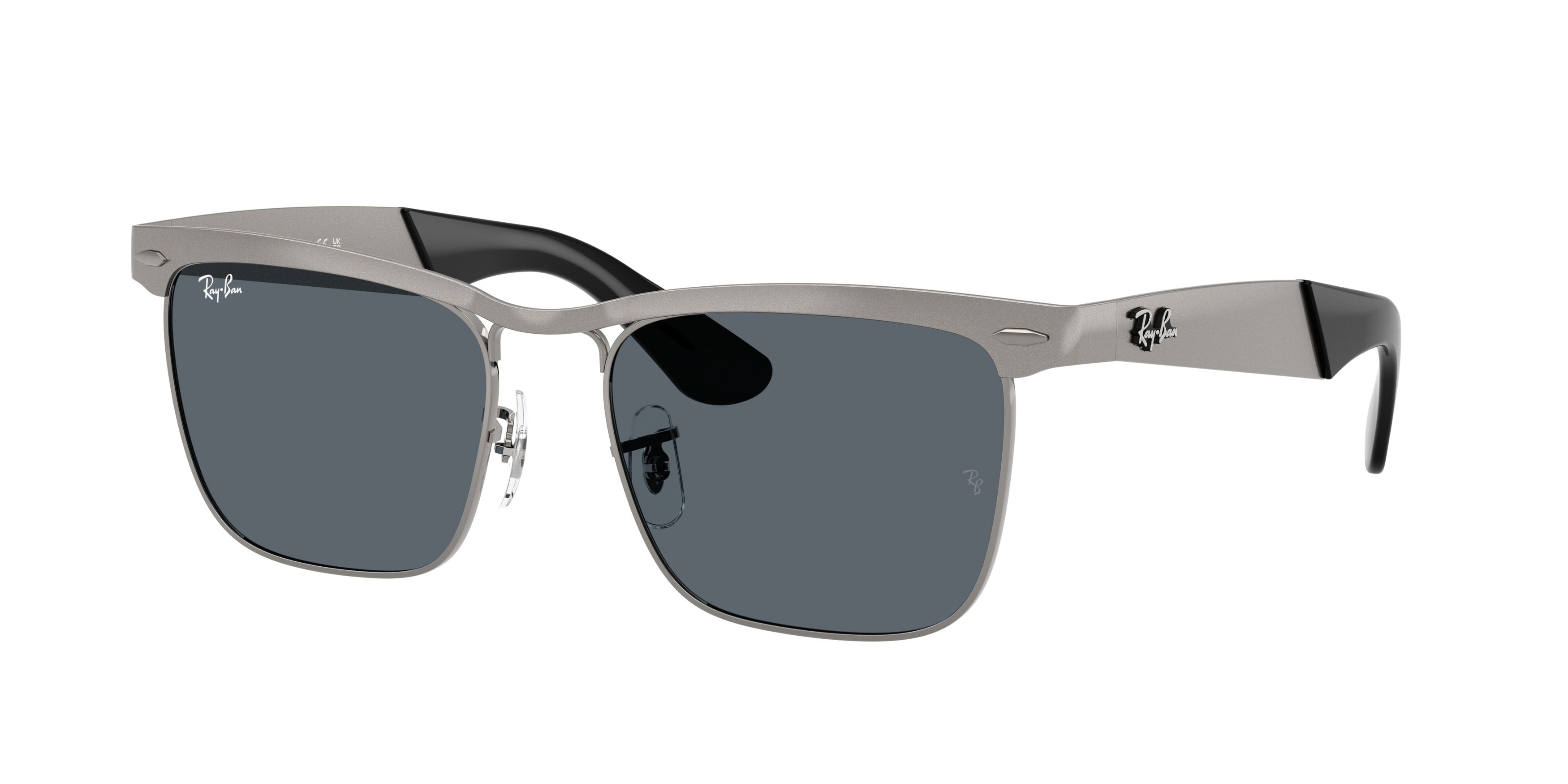 Ray-ban Wayfarer Deluxe RB3875 029/R5 Sandblasted Gunmetal On Gunmetal (Blue)