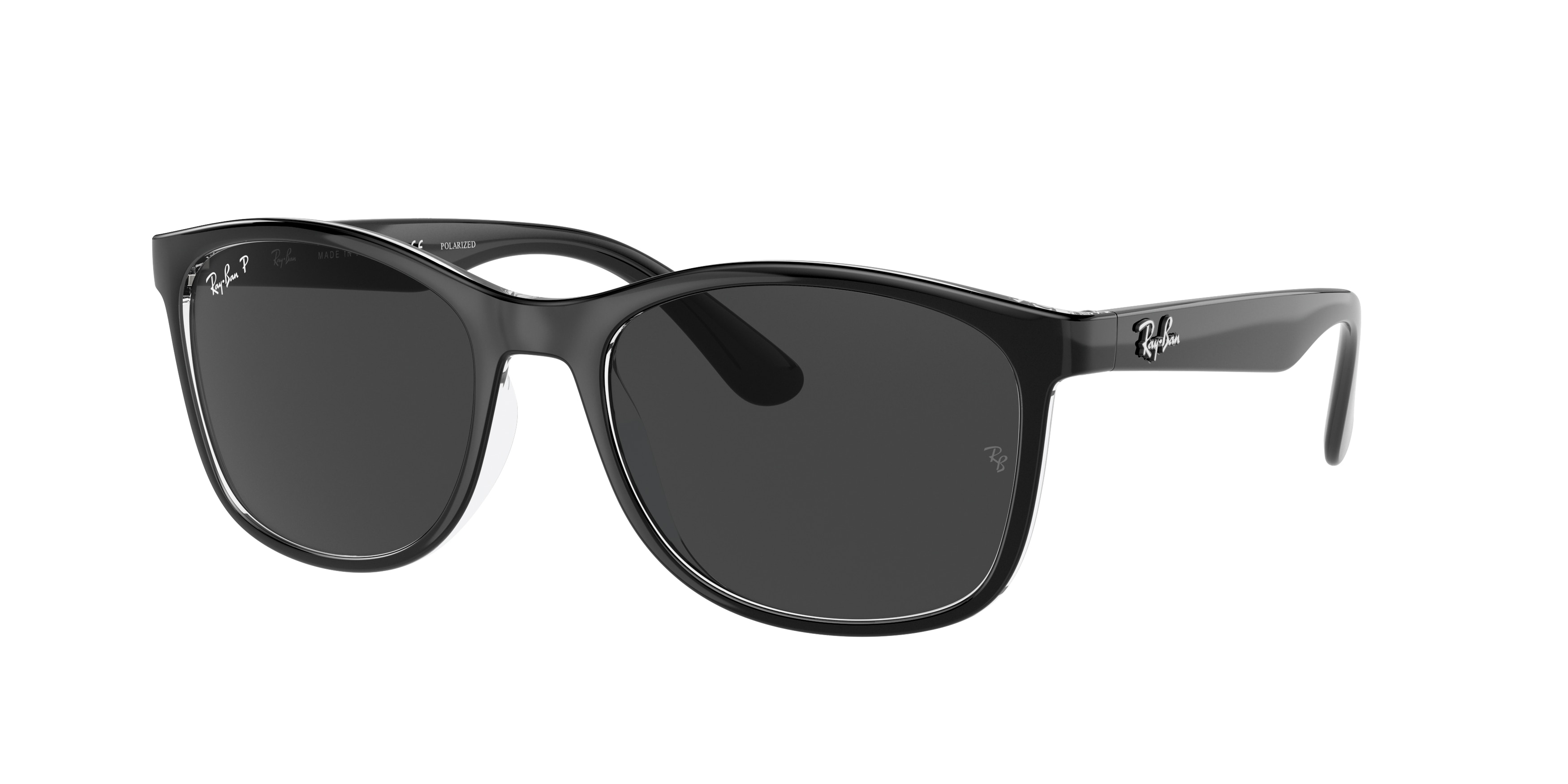 Ray-ban RB4374 603948 Black On Transparent Polarized (Polar Black)