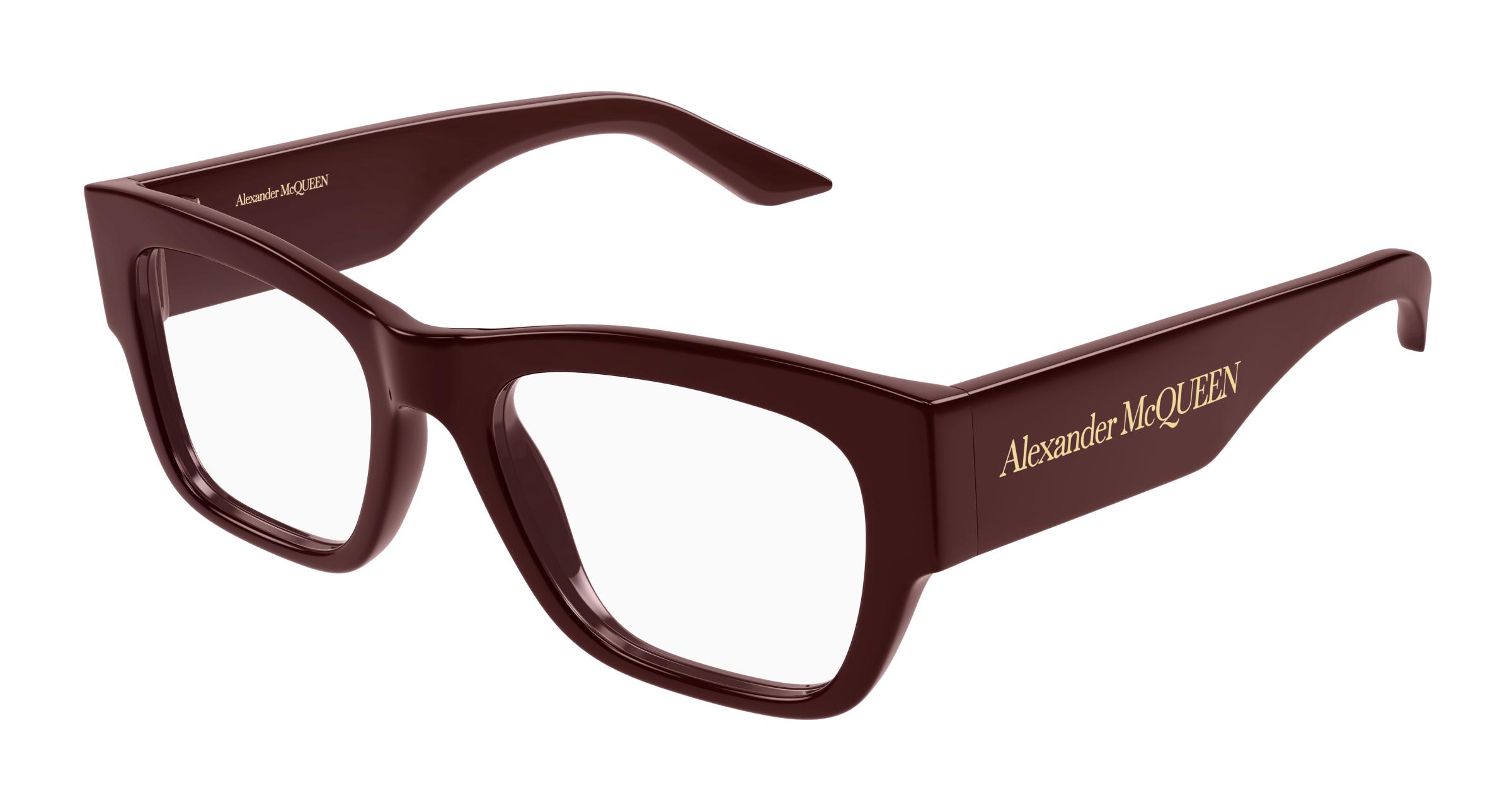 Buy Alexander McQueen Burgundy (003) Glasses Online