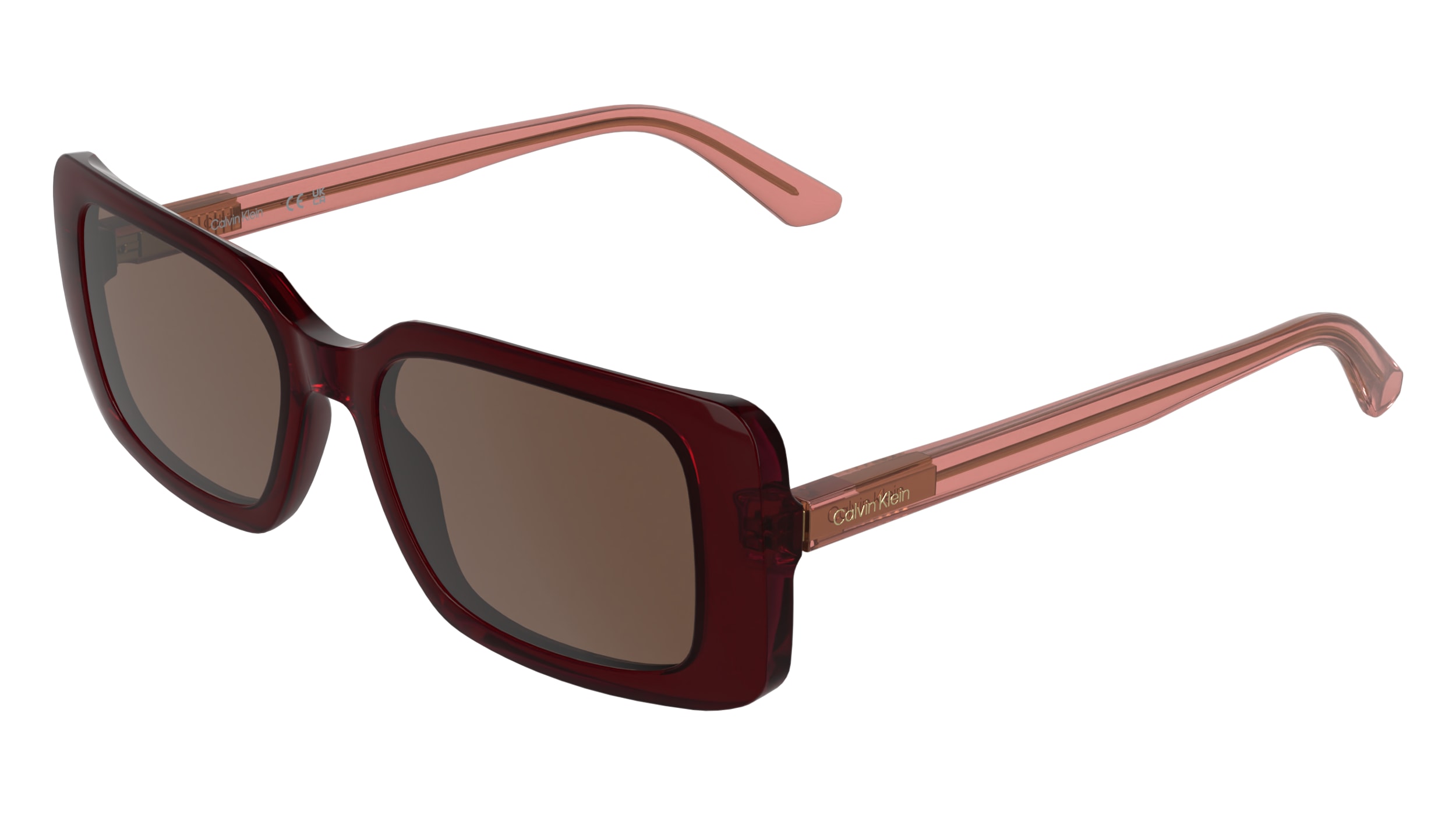 Calvin Klein Brown Translucent Sunglasses Calvin Klein CK25506S 200 - Brown Sunglasses | LookerOnline main image 2