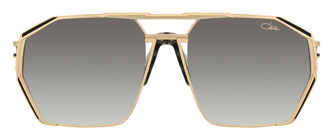 Occhiali Da Sole Cazal 9506 – Nero E Oro – Lenti Grigio Sfumato – Geometrici Unisex – Made In Germany - 3