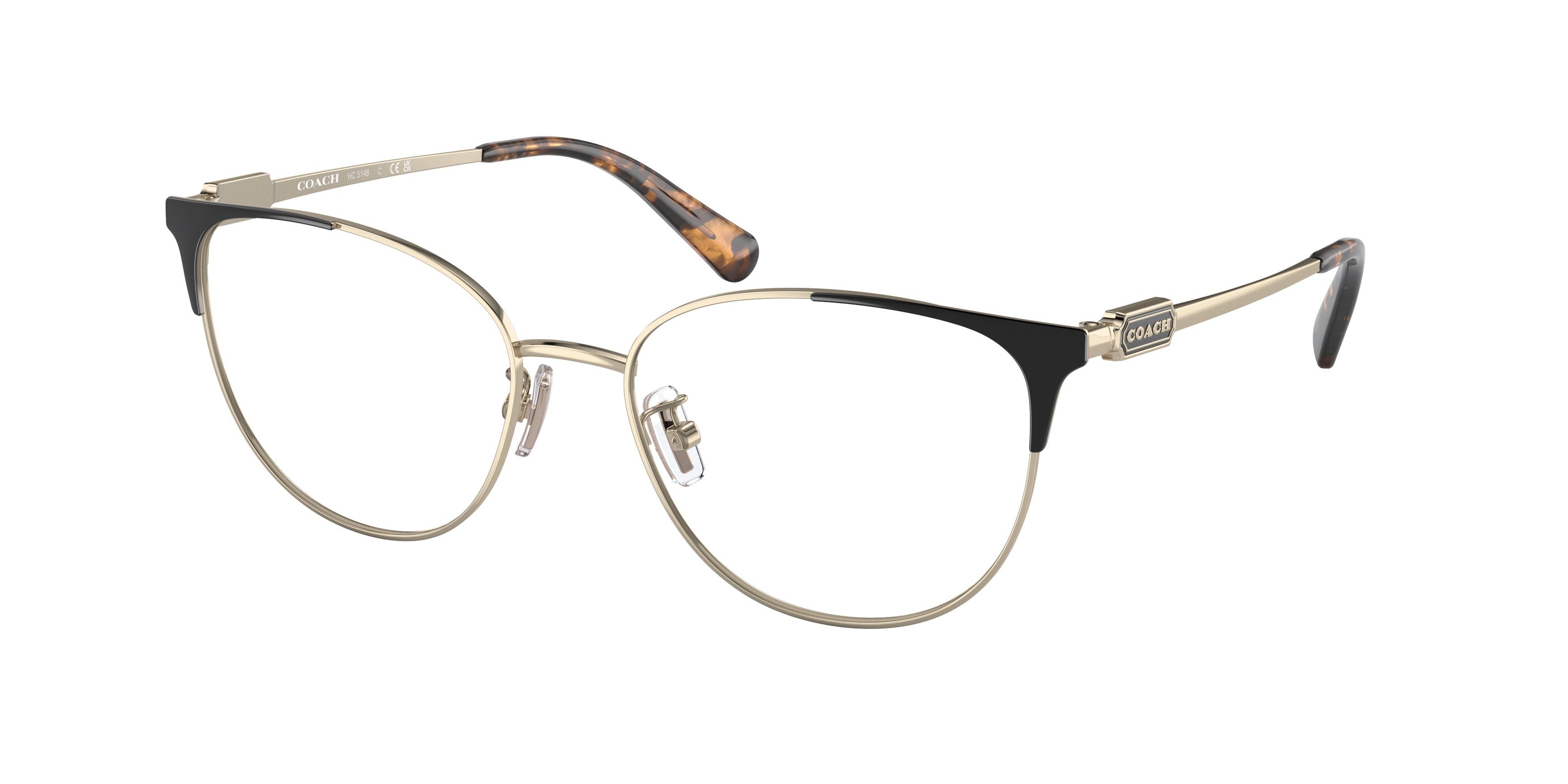 Coach gold frame glasses sales