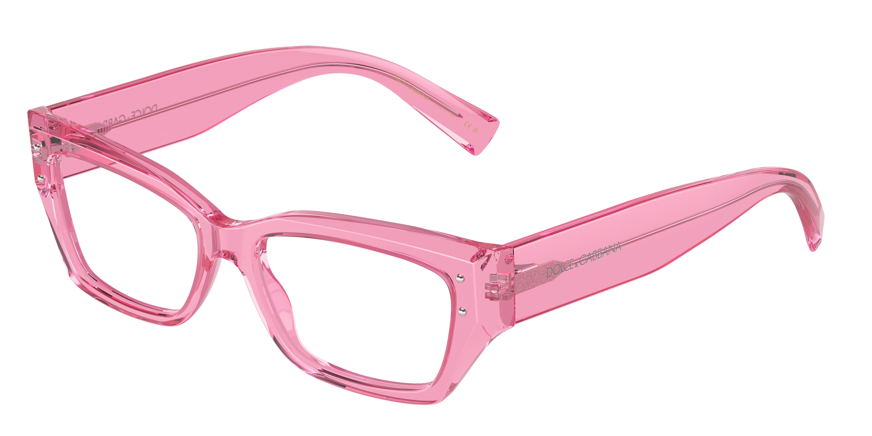 Buy Dolce Gabbana Transparent Pink Glasses Online
