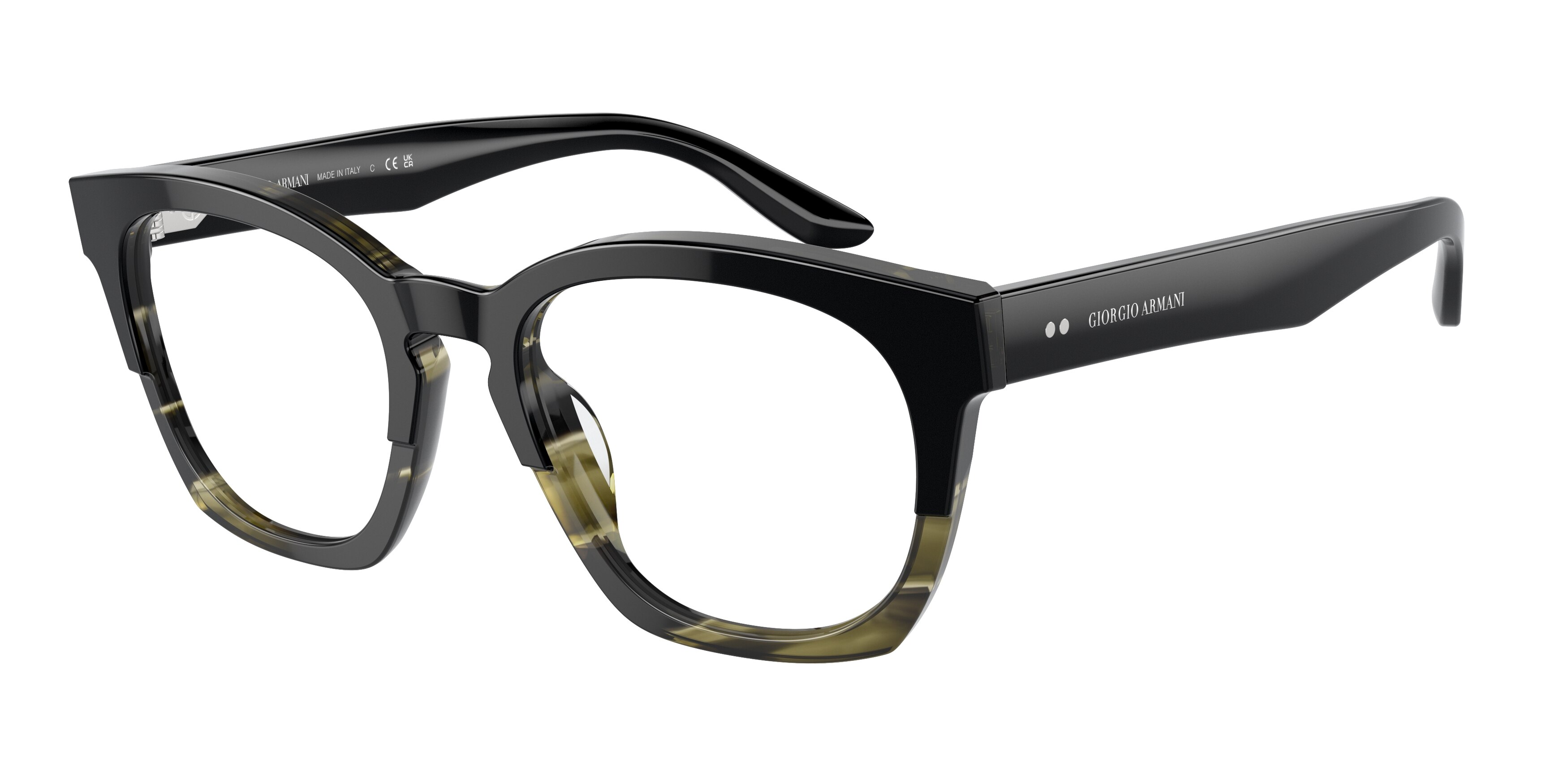 Buy Giorgio Armani AR7245U 6007 Black striped Green prescription