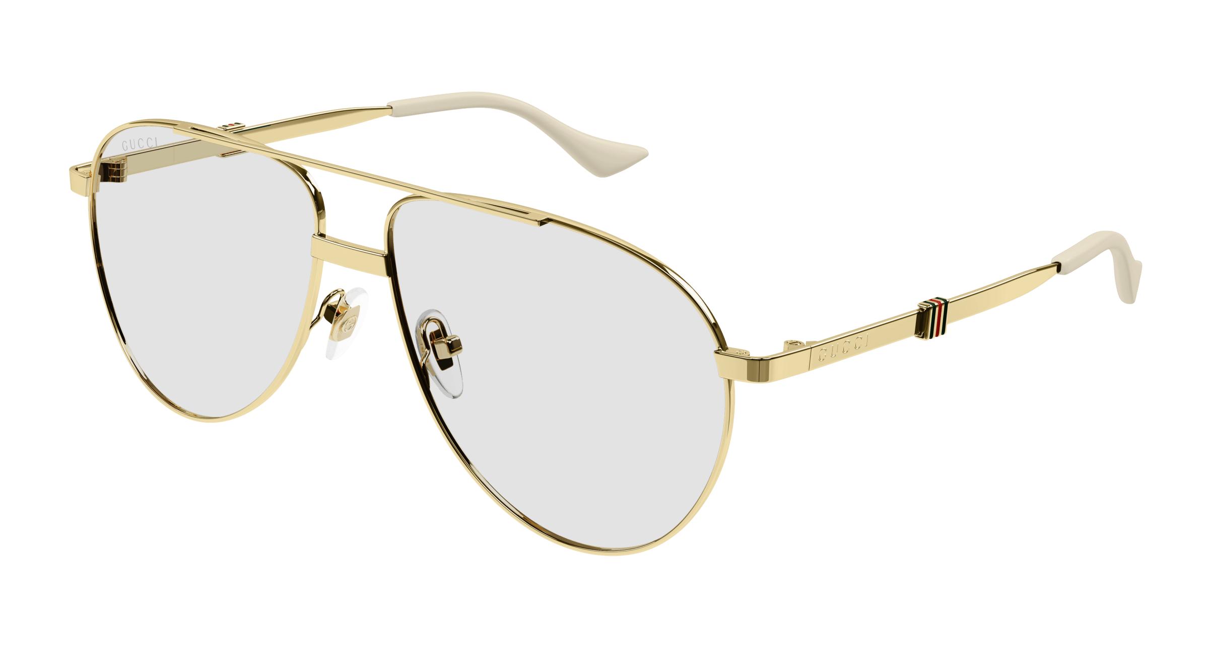 Gucci aviator metal glasses with web clearance