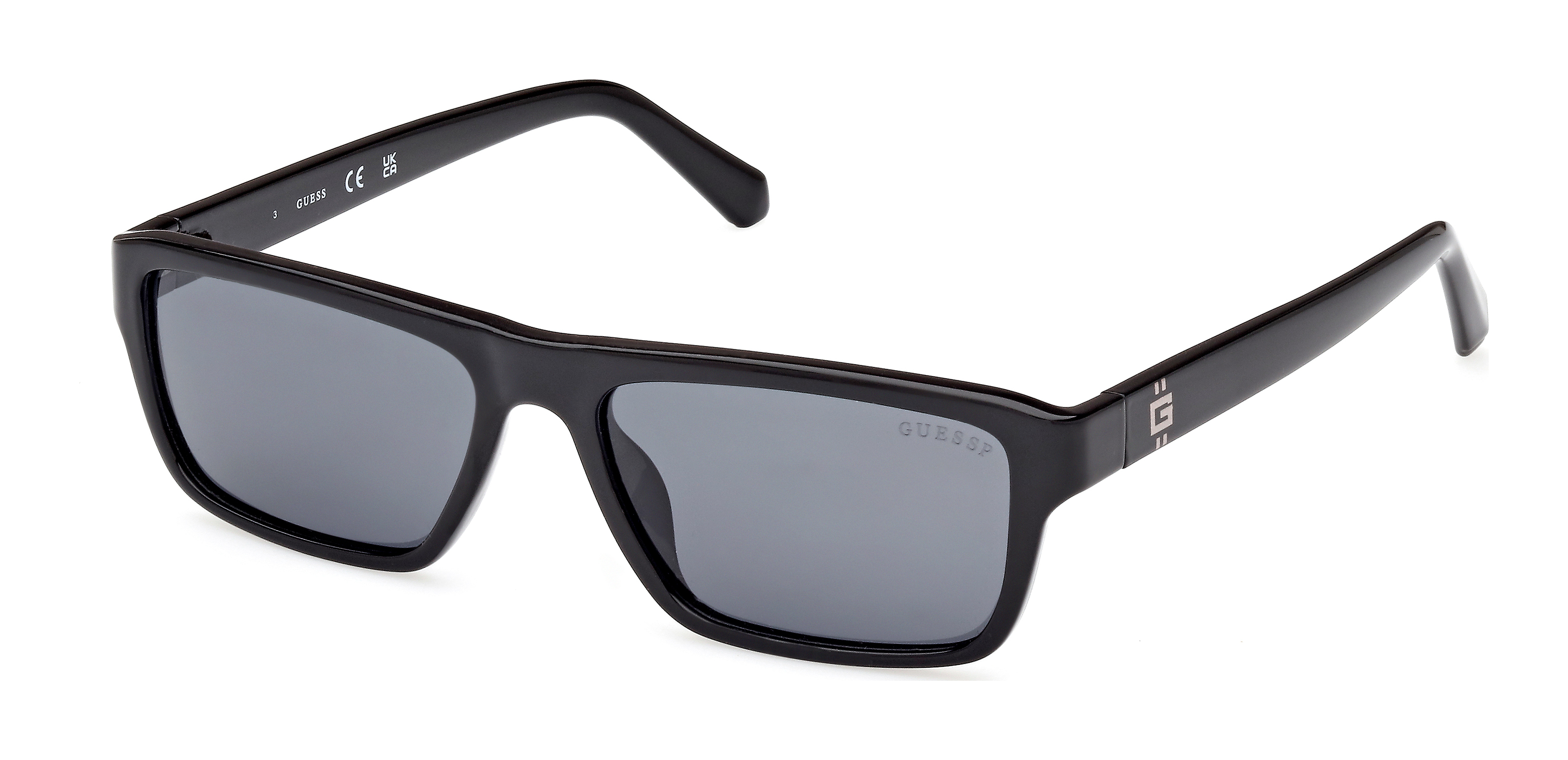 Buy Guess Gu00085 01d Shiny Black Smoke Polarized prescription