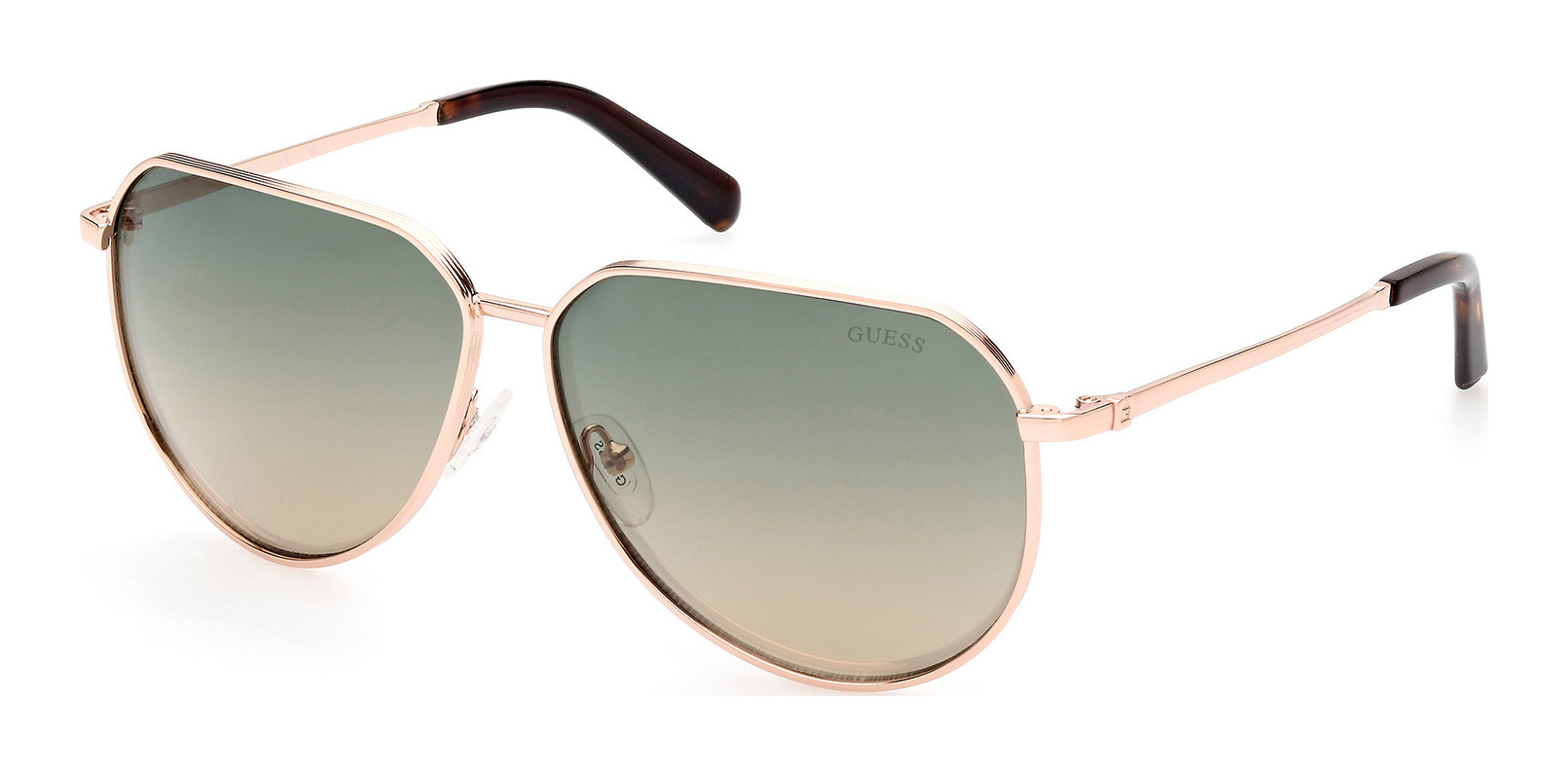 Buy Guess Gu00089 28q Shiny Rose Gold Green Mirror prescription