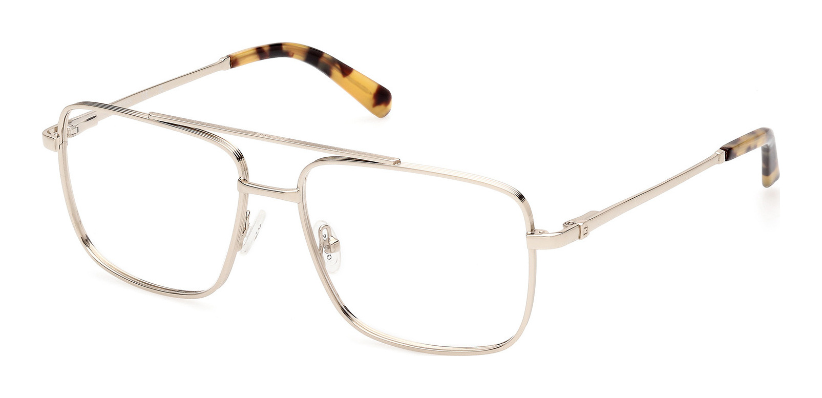 Men's square gold top frame glasses