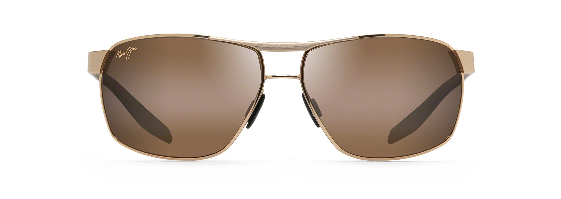 Buy Maui Jim The Bird H835 16 Gold With Black Temples And Brown