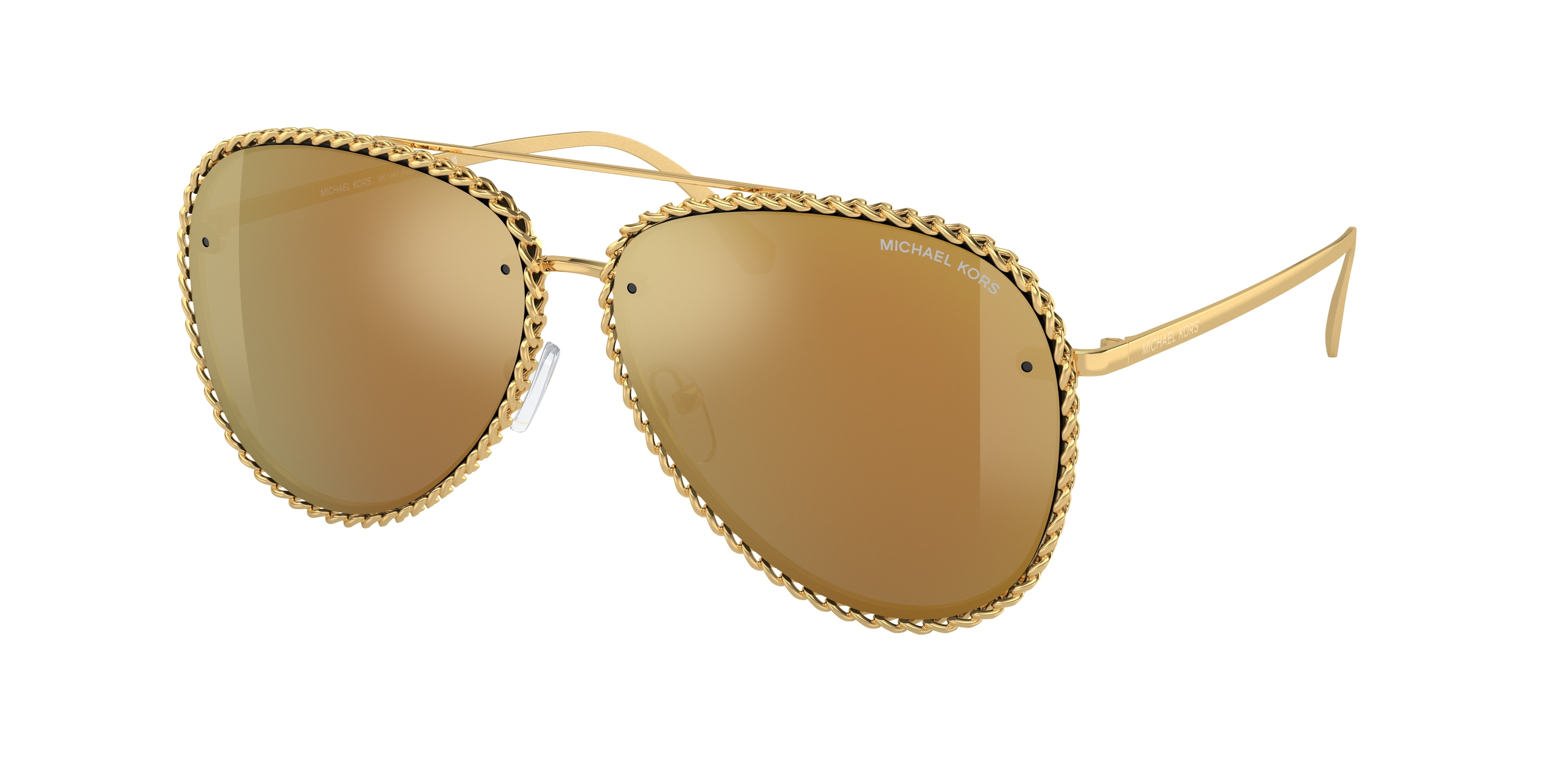 Michael kors gold aviator sunglasses best sale