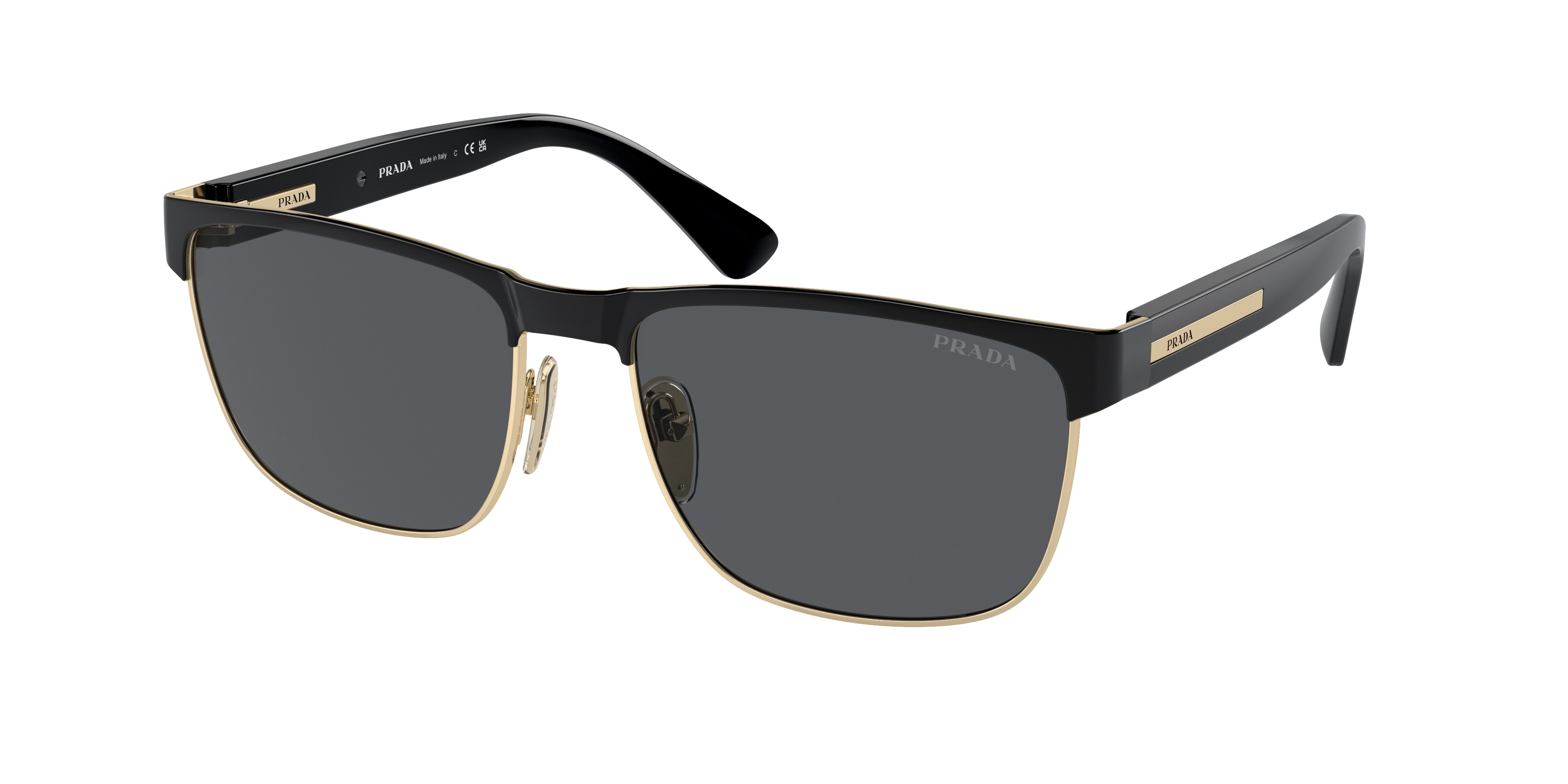 Prada black sales and gold glasses
