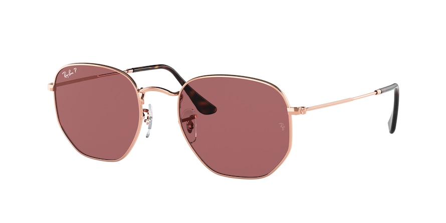 Hexagonal ray bans gold clearance