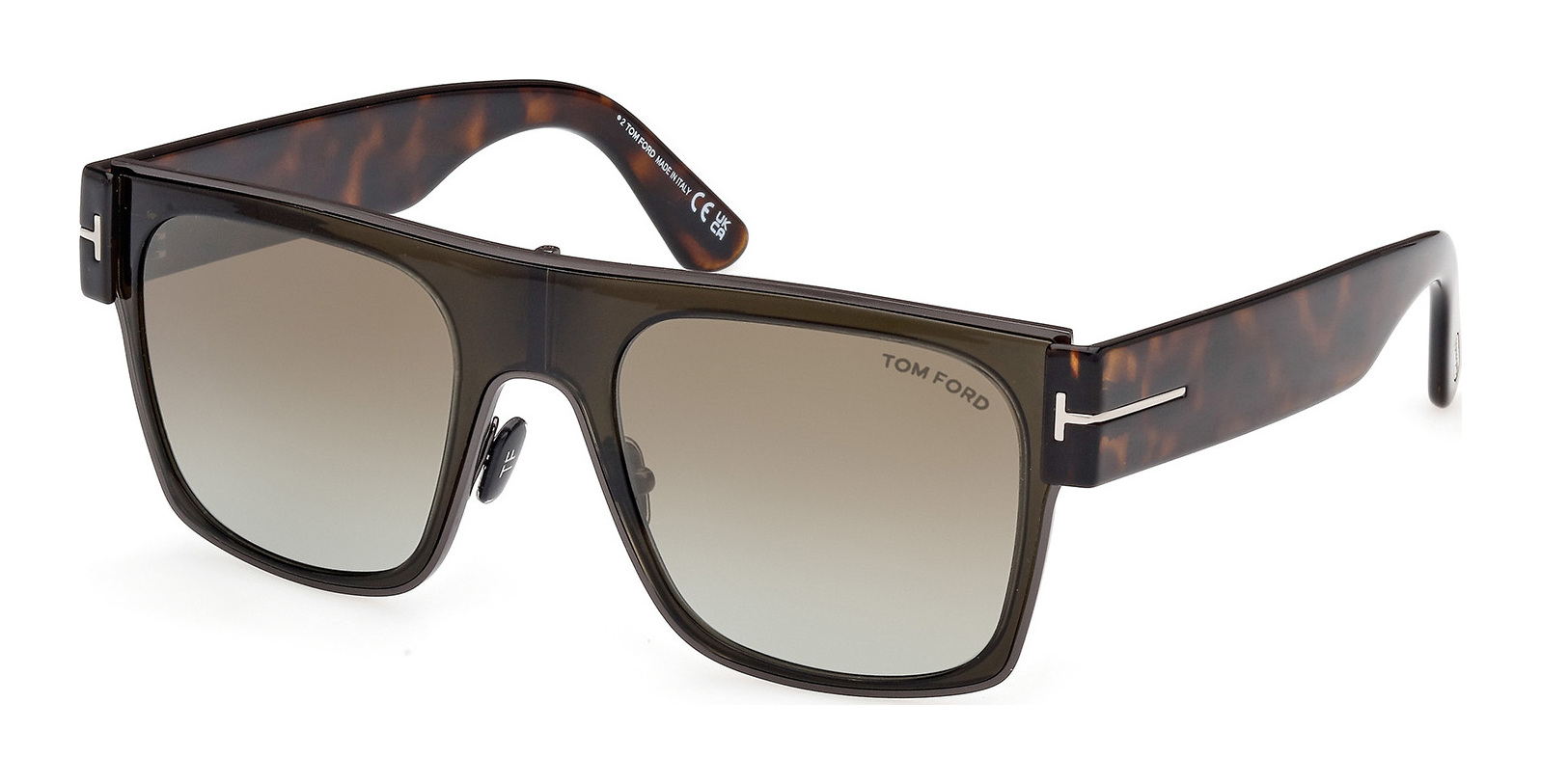 Buy Tom Ford Ft1073 51g Mastic Brown Mirror prescription Sunglasses