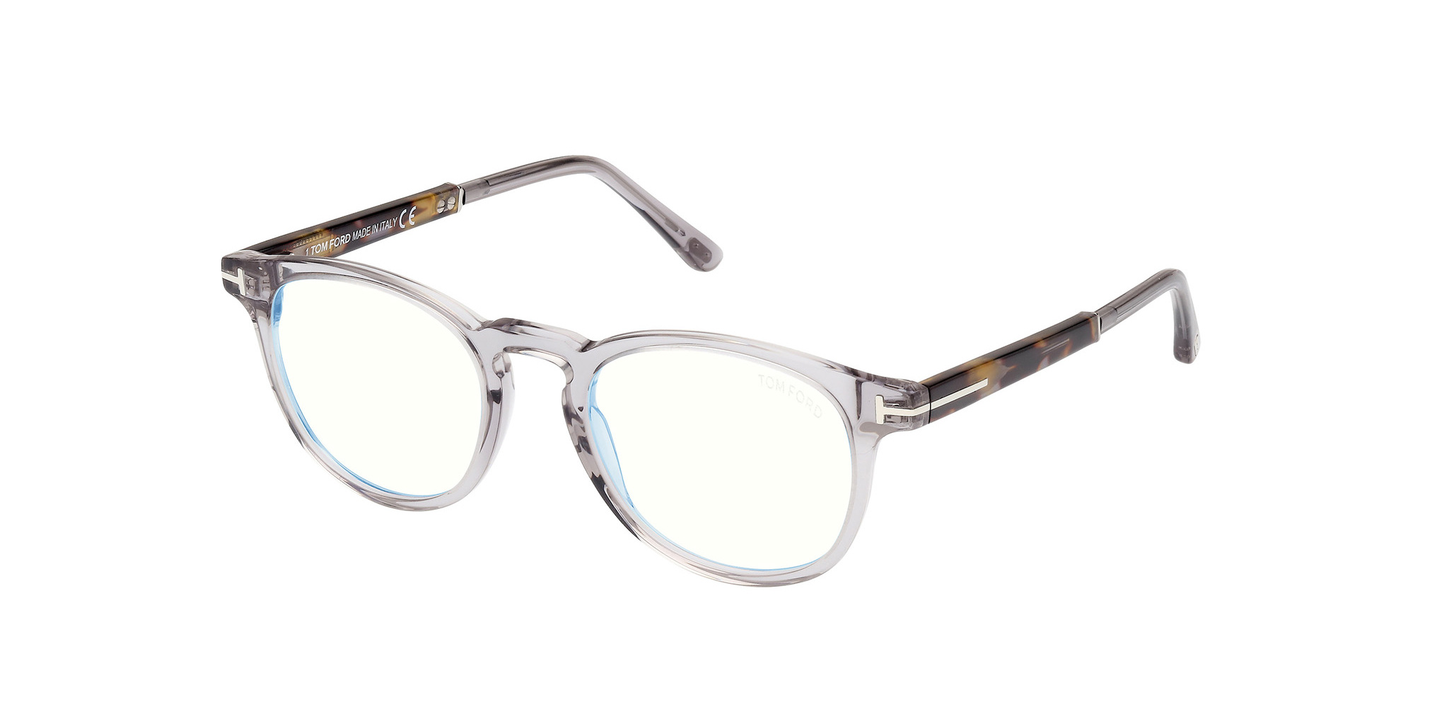 Buy Tom Ford Shiny Grey Coloured Havana Glasses Online