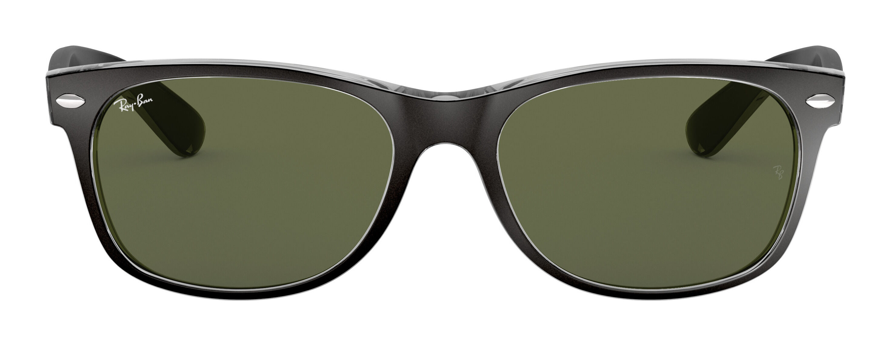Ray-Ban New Wayfarer RB2132 Black (G-15 Green) Sunglasses