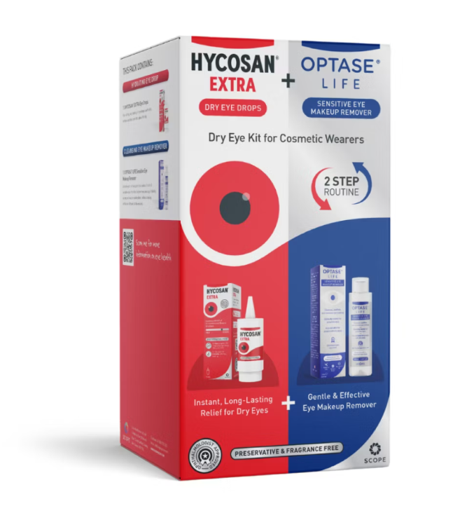 Hycosan Extra Dry Eye Drops + Optase Life sensitive eye makeup remover