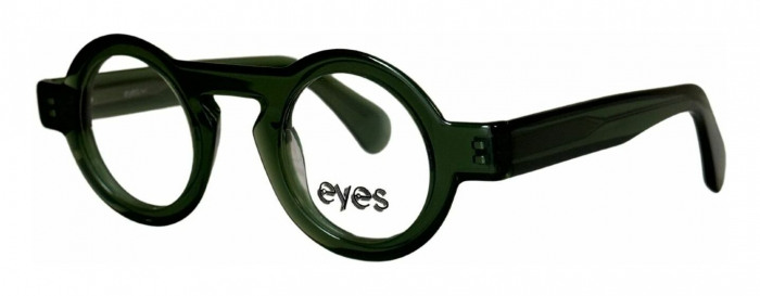 round eyeglasses by EYES.NYC model 882218 in transparent green