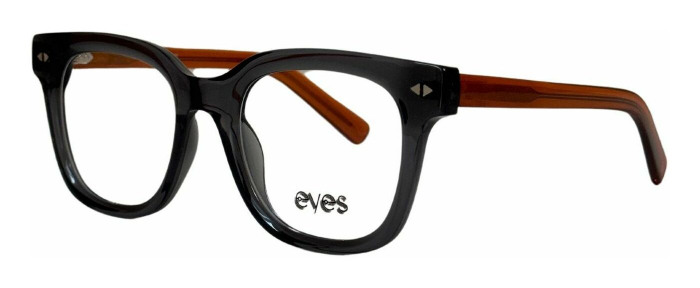 prescription eyeglasses EYES.NYC model Bold 30105 in transparent grey and honey