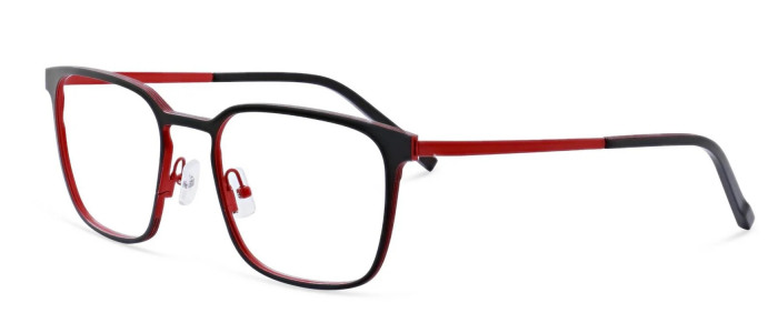 OGA mens glasses Tinn 10195O in black and red