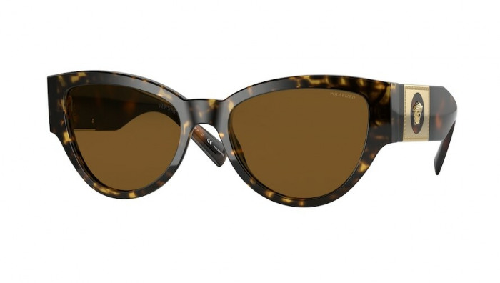 Versace Sunglasses Women VE4398 In Havana with brown polarized lenses