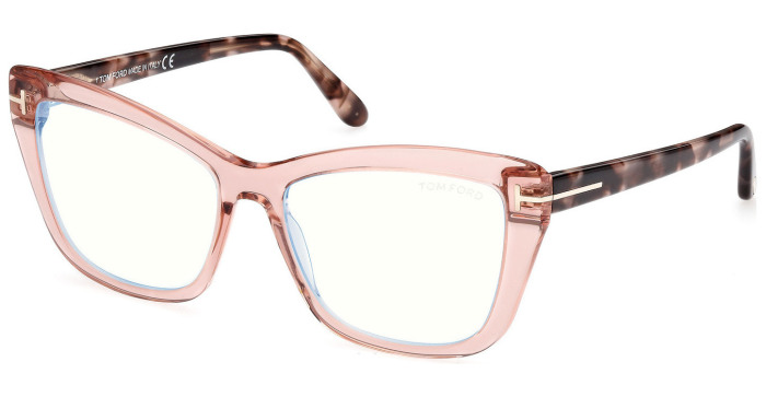 Tom Ford Eyeglasses Women Ft5826-b Shiny Light Pink / Coloured Havana